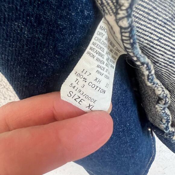 Lion embroidered denim vest Ely Cattleman vintage unisex XL unique western boho - Picture 5 of 6